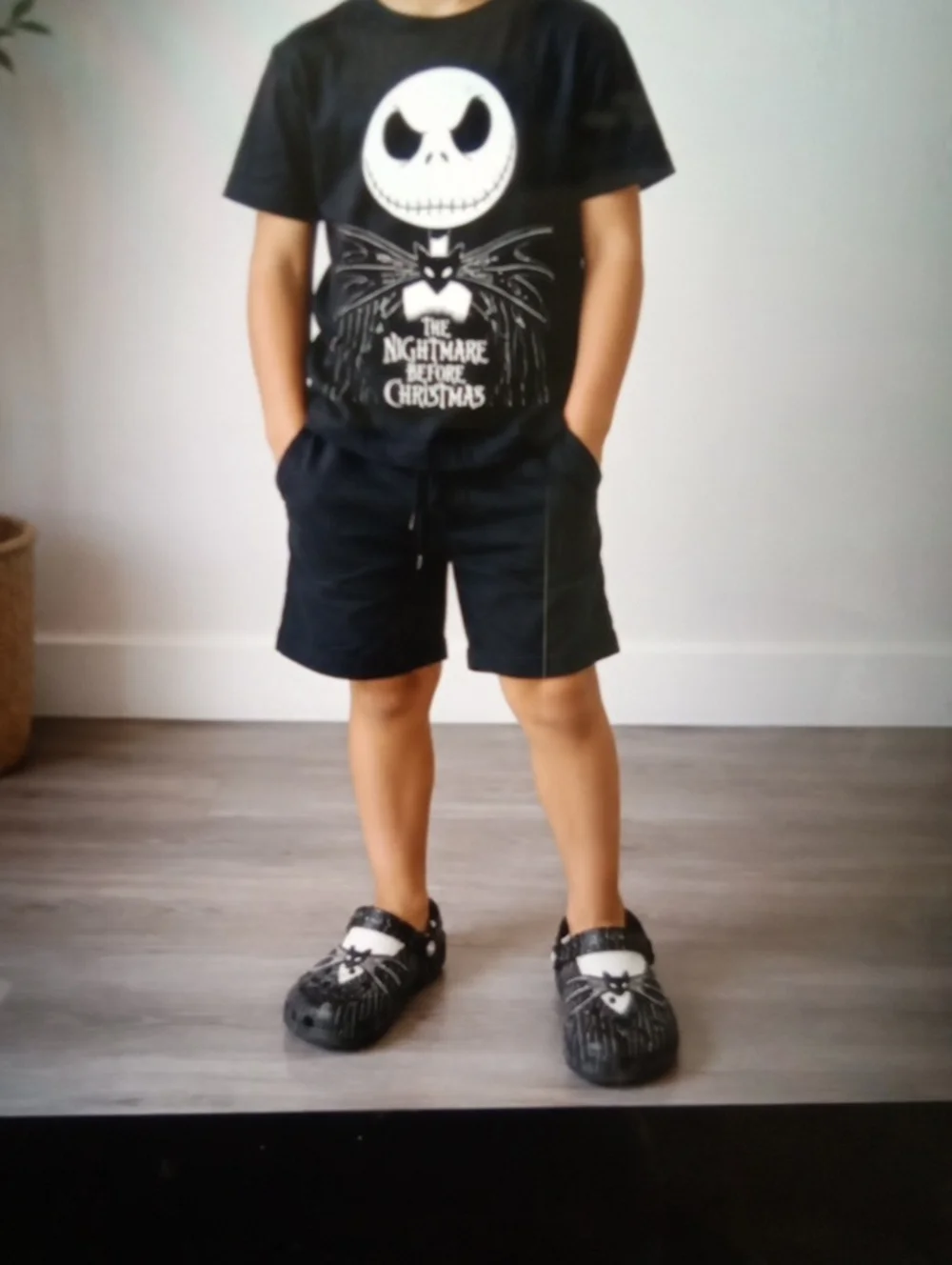 Jack Skellington Inspired Black & White Crocs Night Before Christmas Kids C12
